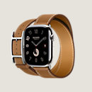 View: side, Series 10 case & Band Apple Watch Hermès Double Tour 46 mm Hapi