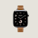 View: front, Series 10 case & Band Apple Watch Hermès Single Tour 42 mm Attelage