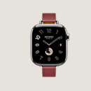 View: front, Series 10 case & Band Apple Watch Hermès Single Tour 42 mm Attelage