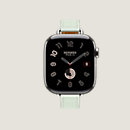 View: front, Series 10 case & Band Apple Watch Hermès Single Tour 42 mm Attelage