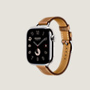 View: side, Series 10 case & Band Apple Watch Hermès Single Tour 42 mm Attelage