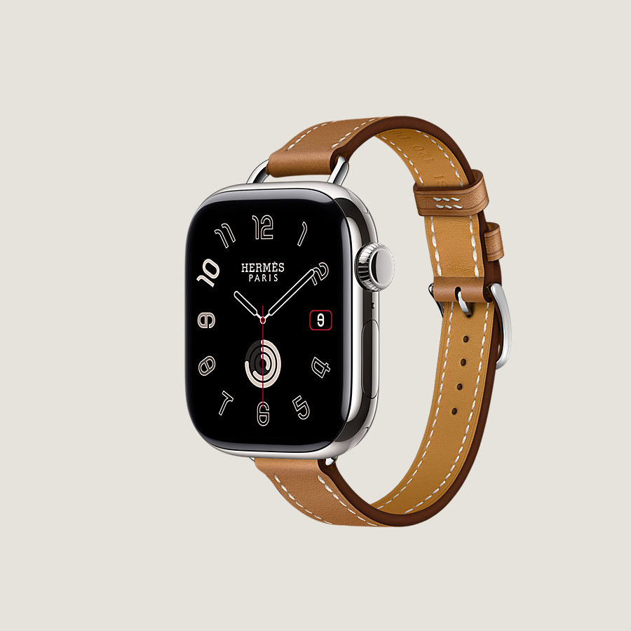 Series 10 case & Band Apple Watch Hermès Single Tour 42 mm Attelage