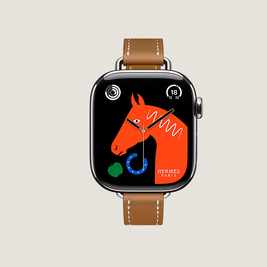 Series 10 case & Band Apple Watch Hermès Single Tour 42 mm Attelage