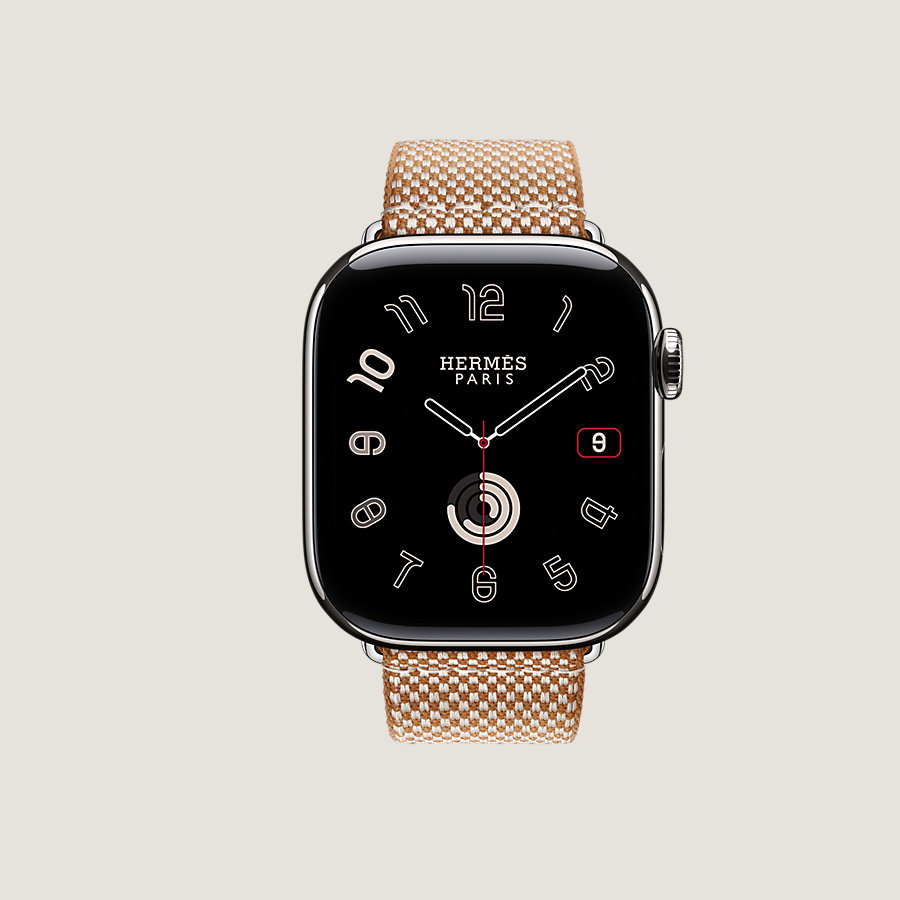 Series 10 case & Band Apple Watch Hermès Single Tour 42 mm Toile H