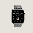 View: front, Series 10 case & Band Apple Watch Hermès Single Tour 42 mm Toile H