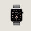 View: front, Series 10 case & Band Apple Watch Hermès Single Tour 42 mm Toile H