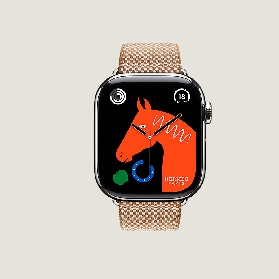 Series 10 case & Band Apple Watch Hermès Single Tour 42 mm Toile H