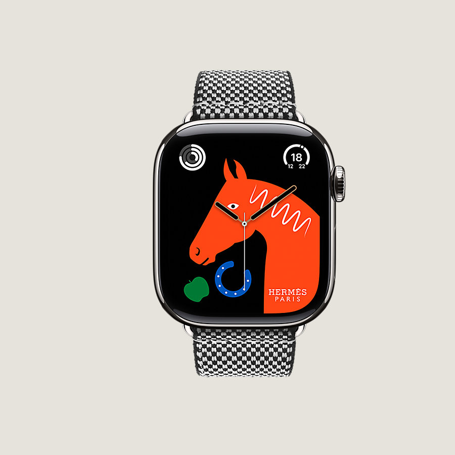 Series 10 case & Band Apple Watch Hermès Single Tour 42 mm Toile H