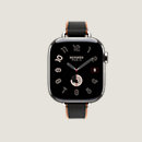 View: front, Series 10 case & Band Apple Watch Hermès Single Tour 42 mm Twill Jump Attelage