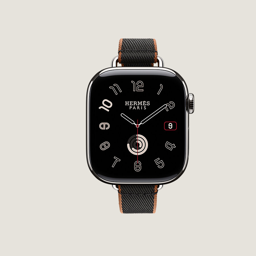 Series 10 case & Band Apple Watch Hermès Single Tour 42 mm Twill Jump Attelage