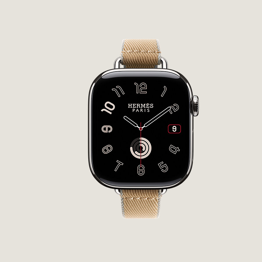 Series 10 case & Band Apple Watch Hermès Single Tour 42 mm Twill Jump Attelage