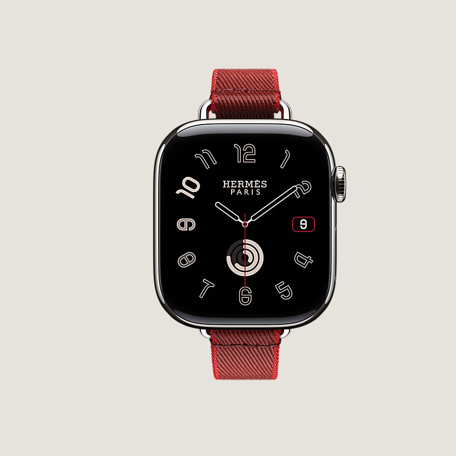 Series 10 case & Band Apple Watch Hermès Single Tour 42 mm Twill Jump Attelage