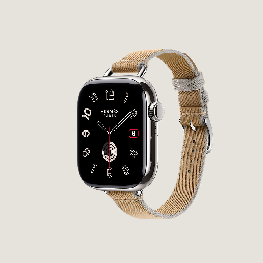 Series 10 case & Band Apple Watch Hermès Single Tour 42 mm Twill Jump Attelage