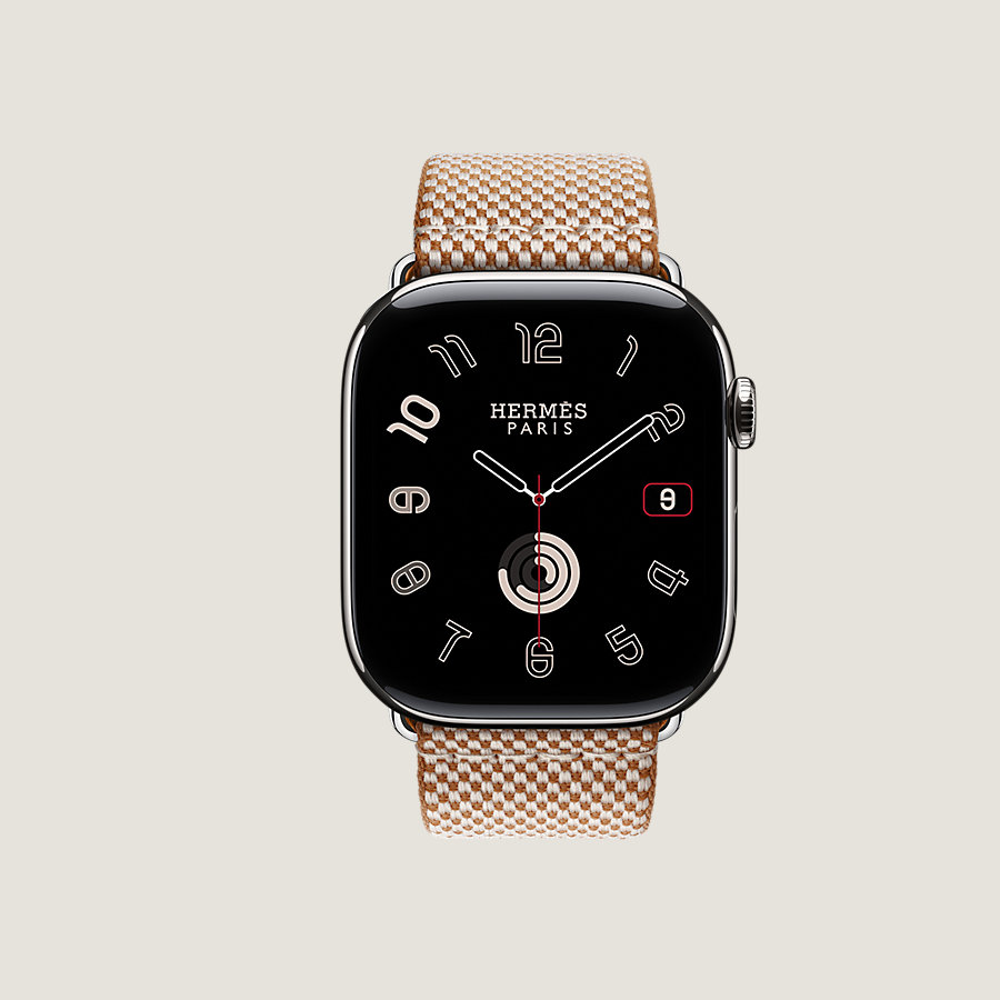 Series 10 case & Band Apple Watch Hermès Single Tour 46 mm Toile H