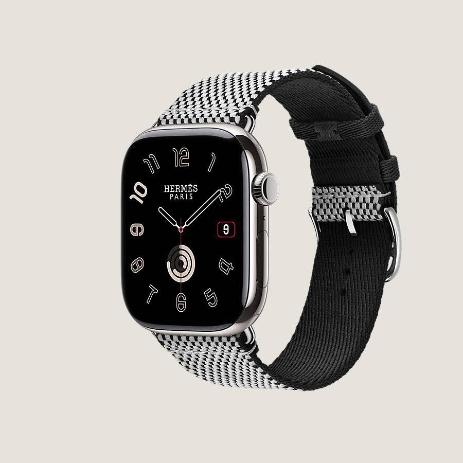 Series 10 case & Band Apple Watch Hermès Single Tour 46 mm Toile H