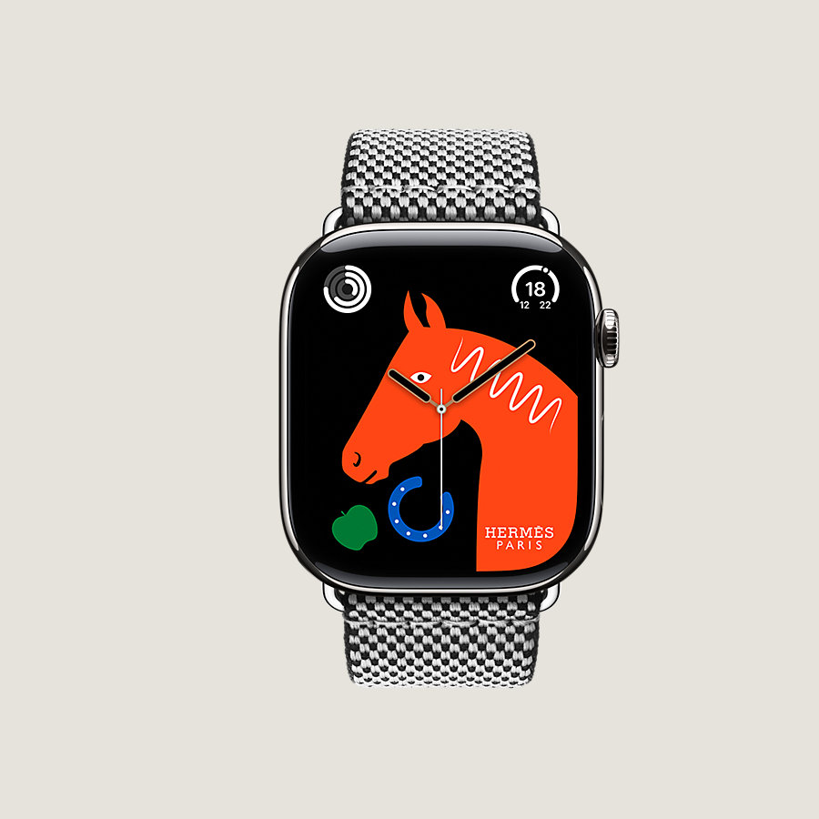 Series 10 case & Band Apple Watch Hermès Single Tour 46 mm Toile H