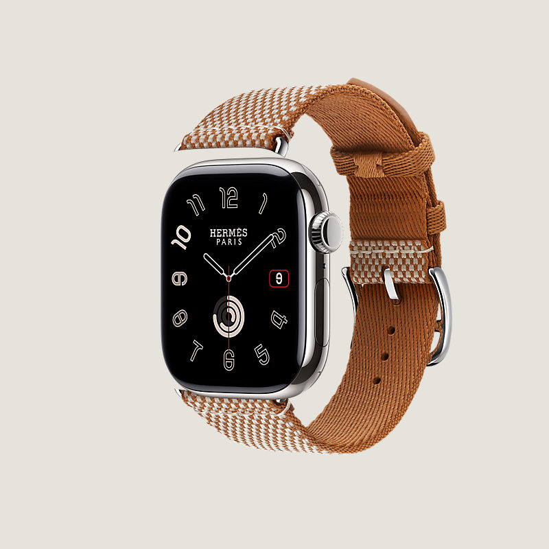 Series 10表盘 & Apple Watch Hermès 42毫米单圈Toile H表带