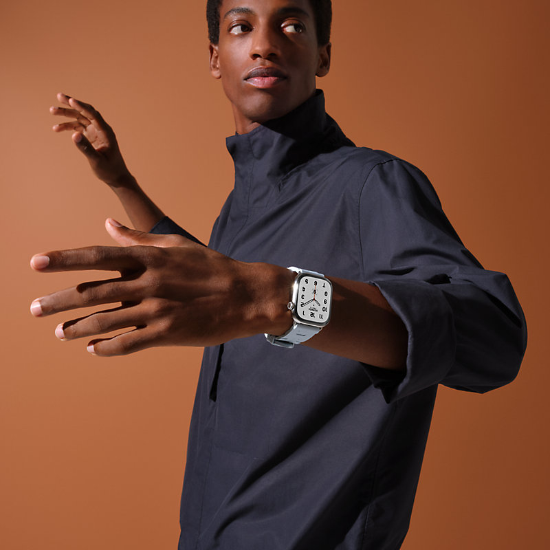 Series 10表盘 & Apple Watch Hermès 46毫米单圈Kilim折叠扣表带