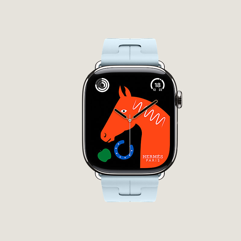 Series 10表盘 & Apple Watch Hermès 46毫米单圈Kilim折叠扣表带