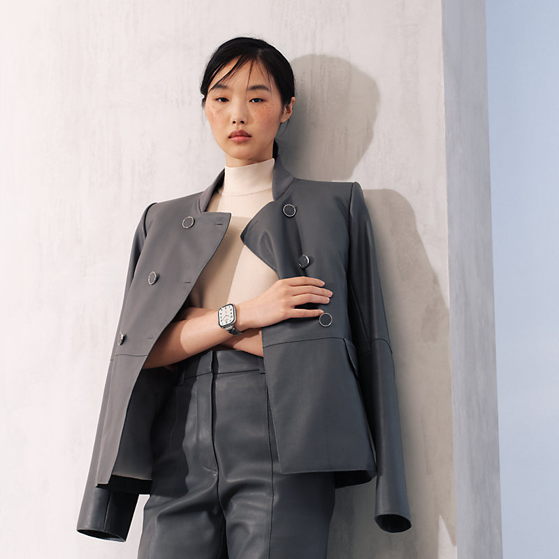 Series 11表盘 & Apple Watch Hermès 42毫米单圈Grand H Fin表带