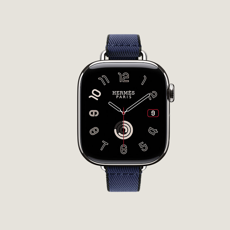 Series 11表盘 & Apple Watch Hermès 42毫米单圈Twill Jump Attelage表带