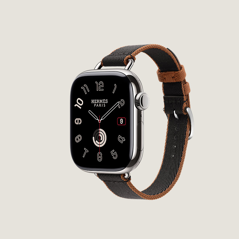 Series 11表盘 & Apple Watch Hermès 42毫米单圈Twill Jump Attelage表带