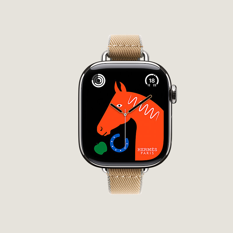 Series 11表盘 & Apple Watch Hermès 42毫米单圈Twill Jump Attelage表带