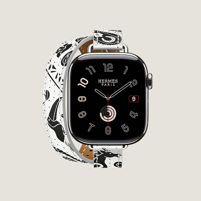 Series 11表盘 & Apple Watch Hermès 42毫米双圈Attelage快乐动物园Bandana表带