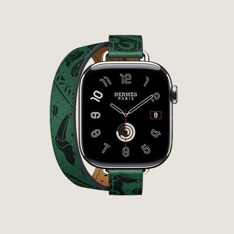 Series 11表盘 & Apple Watch Hermès 42毫米双圈Attelage快乐动物园Bandana表带