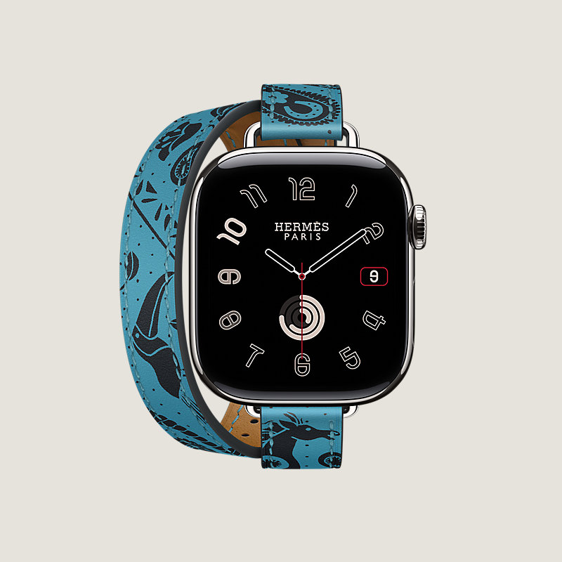 Series 11表盘 & Apple Watch Hermès 42毫米双圈Attelage快乐动物园Bandana表带