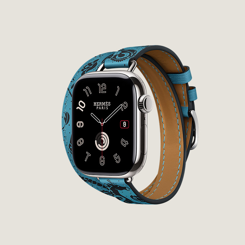 Series 11表盘 & Apple Watch Hermès 42毫米双圈Attelage快乐动物园Bandana表带