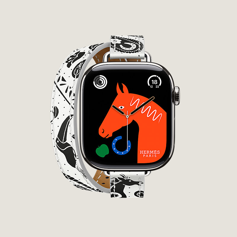 Series 11表盘 & Apple Watch Hermès 42毫米双圈Attelage快乐动物园Bandana表带