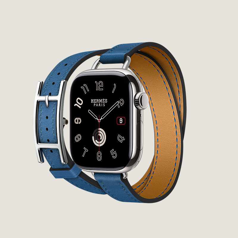 Series 11表盘 & Apple Watch Hermès 42毫米双圈Hapi Attelage表带