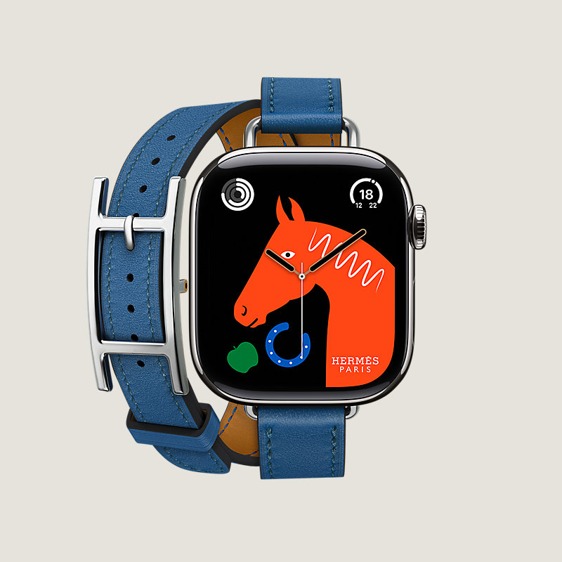 Series 11表盘 & Apple Watch Hermès 42毫米双圈Hapi Attelage表带