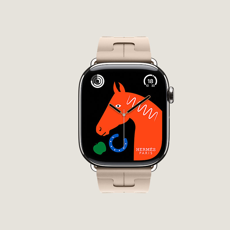 Series 11表盘 & Apple Watch Hermès 46毫米单圈Kilim折叠扣表带