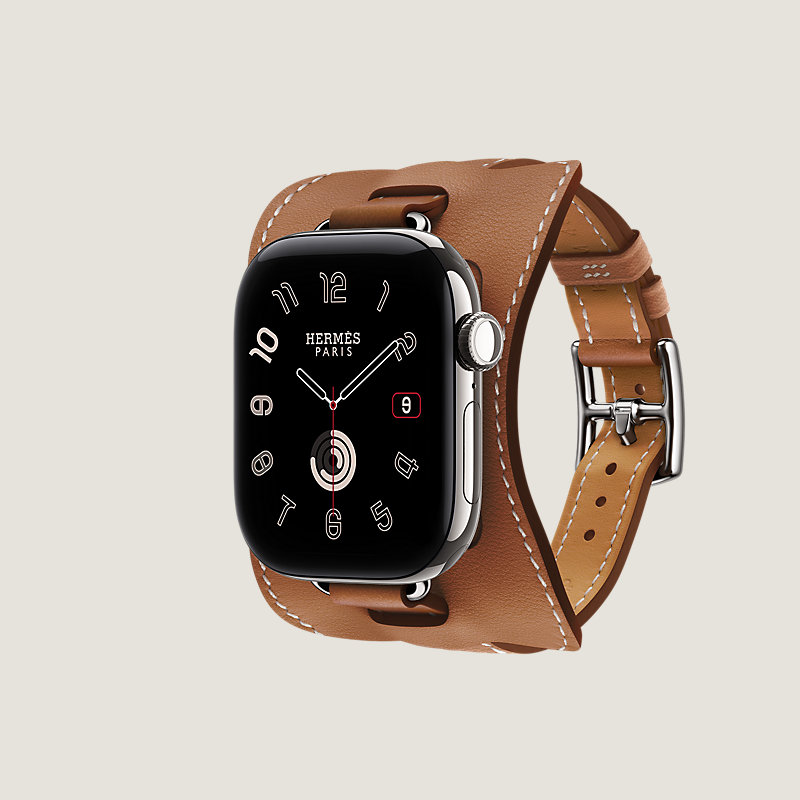 Series 12表盘 & Apple Watch Hermès 42毫米单圈Attelage En Selle表带, 视图: 侧面图, 当前为第3张（共3张）