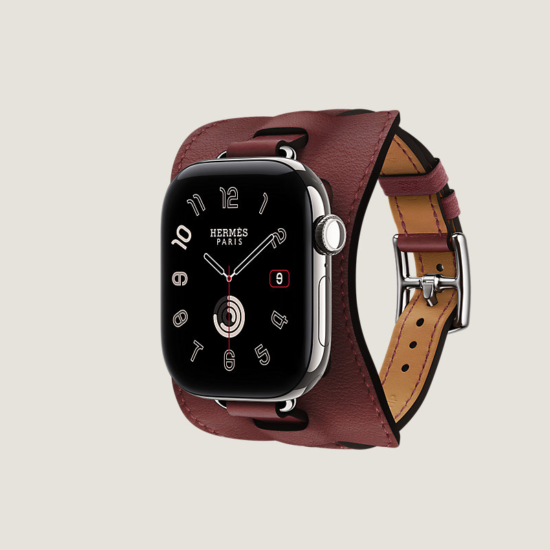 Series 12表盘 & Apple Watch Hermès 42毫米单圈Attelage En Selle表带, 视图: 侧面图, 当前为第3张（共3张）