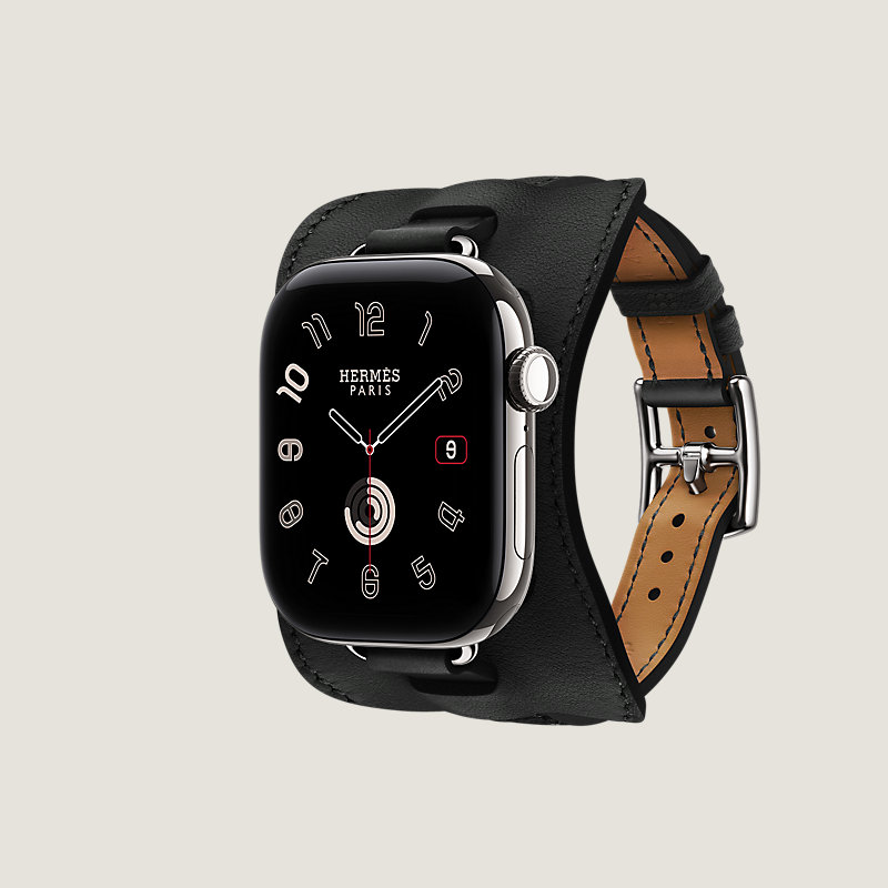 Series 12表盘 & Apple Watch Hermès 42毫米单圈Attelage En Selle表带, 视图: 侧面图, 当前为第3张（共3张）