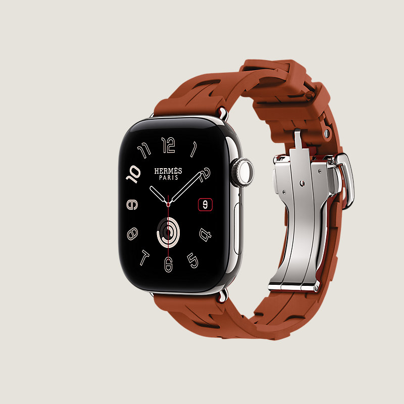 Series 12表盘 & Apple Watch Hermès 42毫米单圈Kilim折叠扣表带, 视图: 侧面图, 当前为第3张（共3张）