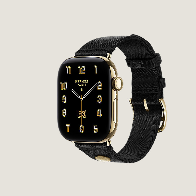 Series 12表盘 & Apple Watch Hermès 42毫米单圈Sangle Satin表带, 视图: 侧面图, 当前为第3张（共3张）