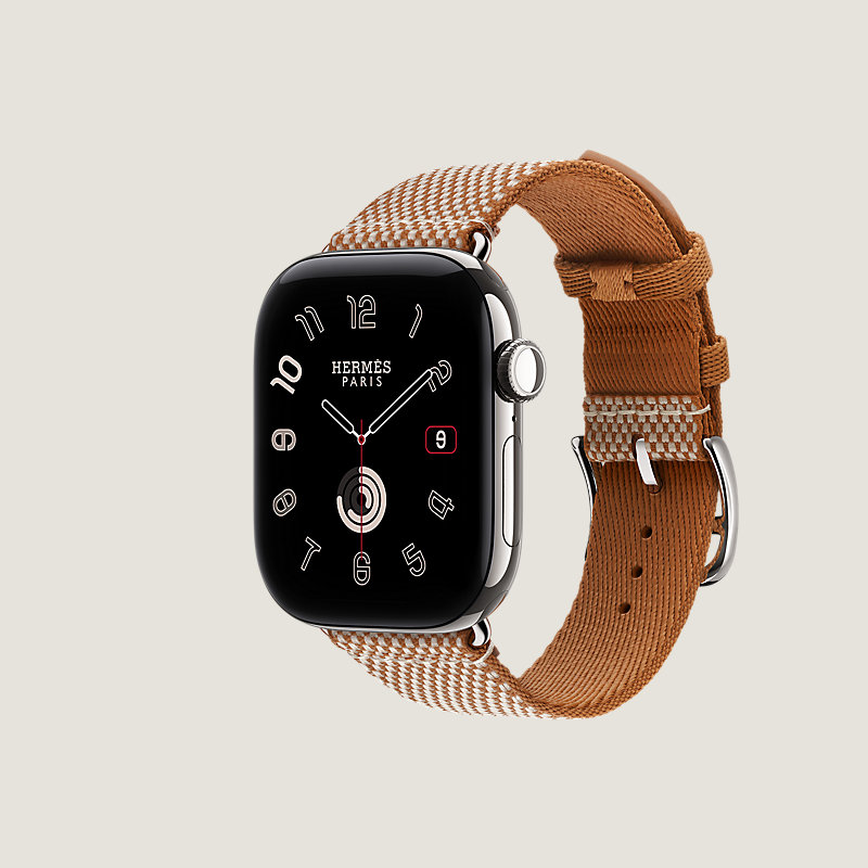 Series 12表盘 & Apple Watch Hermès 42毫米单圈Toile H表带, 视图: 侧面图, 当前为第3张（共3张）