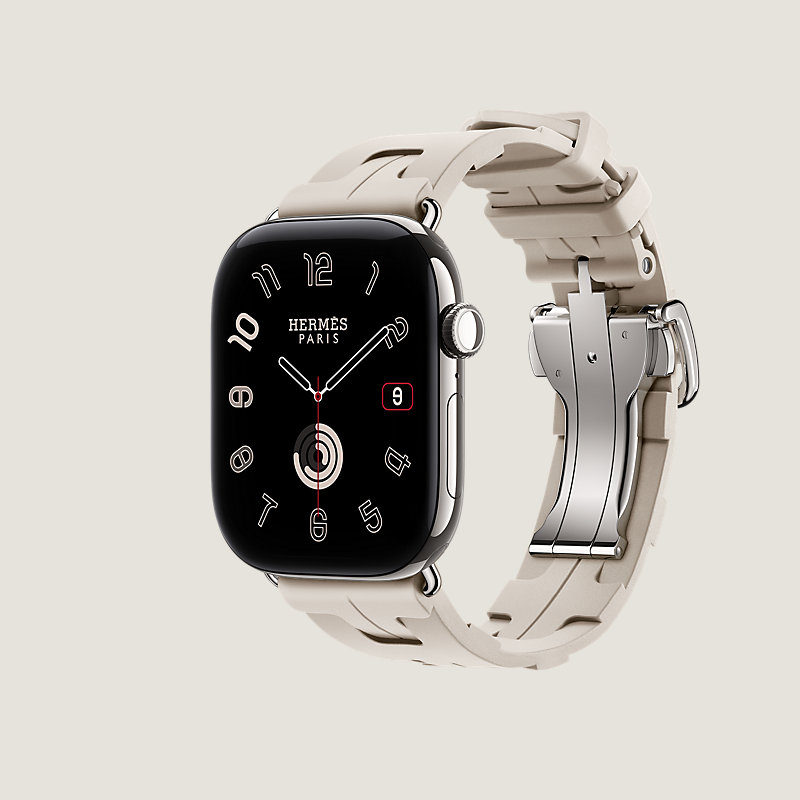 Series 12表盘 & Apple Watch Hermès 46毫米单圈Kilim折叠扣表带, 视图: 侧面图, 当前为第3张（共3张）