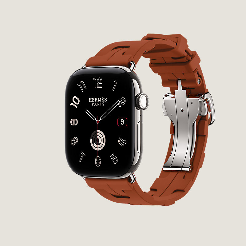 Series 12表盘 & Apple Watch Hermès 46毫米单圈Kilim折叠扣表带, 视图: 侧面图, 当前为第3张（共3张）