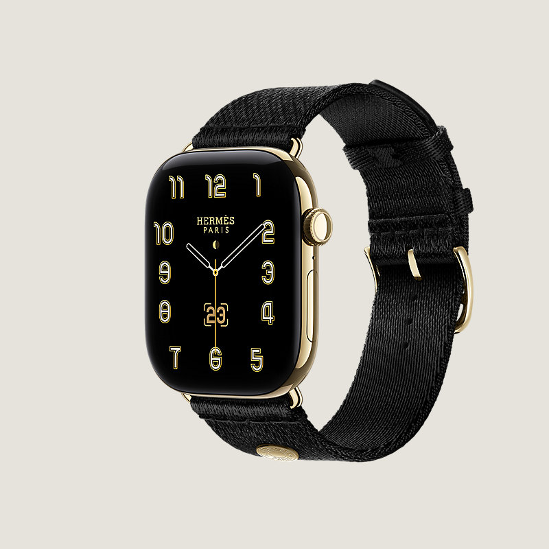 Series 12表盘 & Apple Watch Hermès 46毫米单圈Sangle Satin表带, 视图: 侧面图, 当前为第3张（共3张）