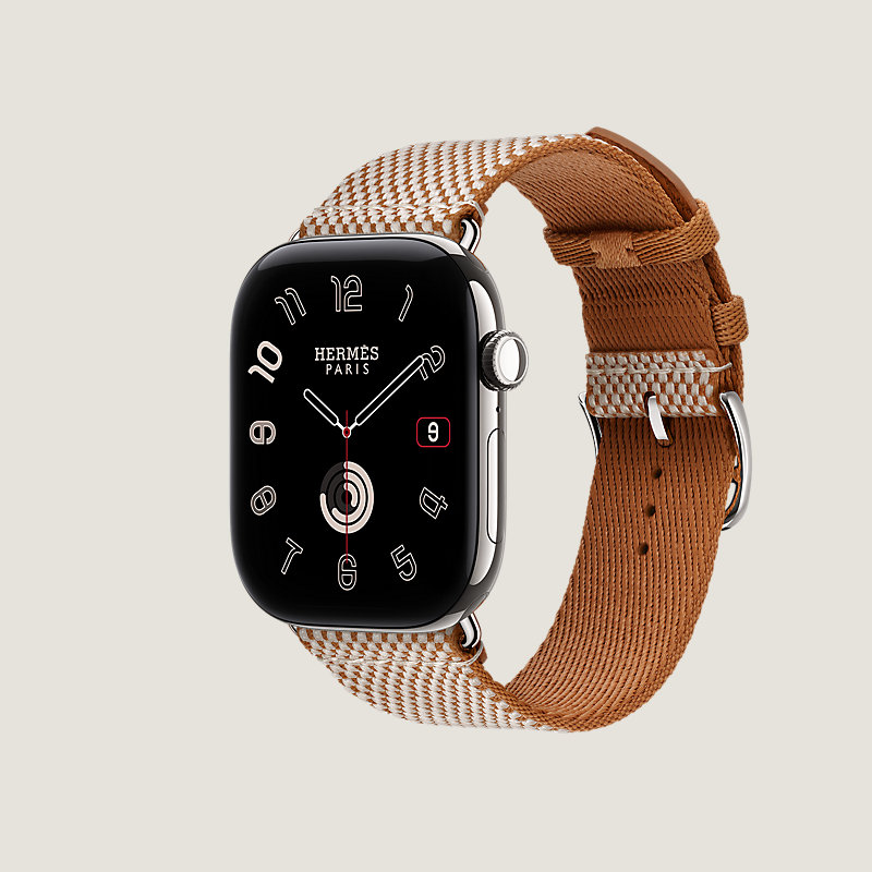 Series 12表盘 & Apple Watch Hermès 46毫米单圈Toile H表带, 视图: 侧面图, 当前为第3张（共3张）