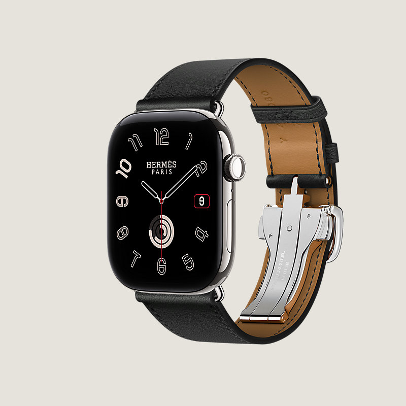 Series 12表盘 & Apple Watch Hermès 46毫米单圈折叠扣表带, 视图: 侧面图, 当前为第3张（共3张）