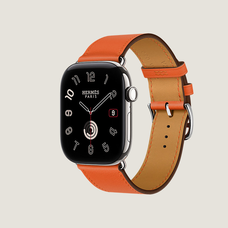 Series 12表盘 & Apple Watch Hermès 46毫米单圈表带, 视图: 侧面图, 当前为第3张（共3张）