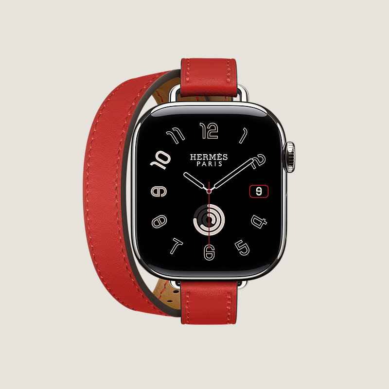 Series 11 case & Band Apple Watch Hermès Double Tour 42 mm Attelage