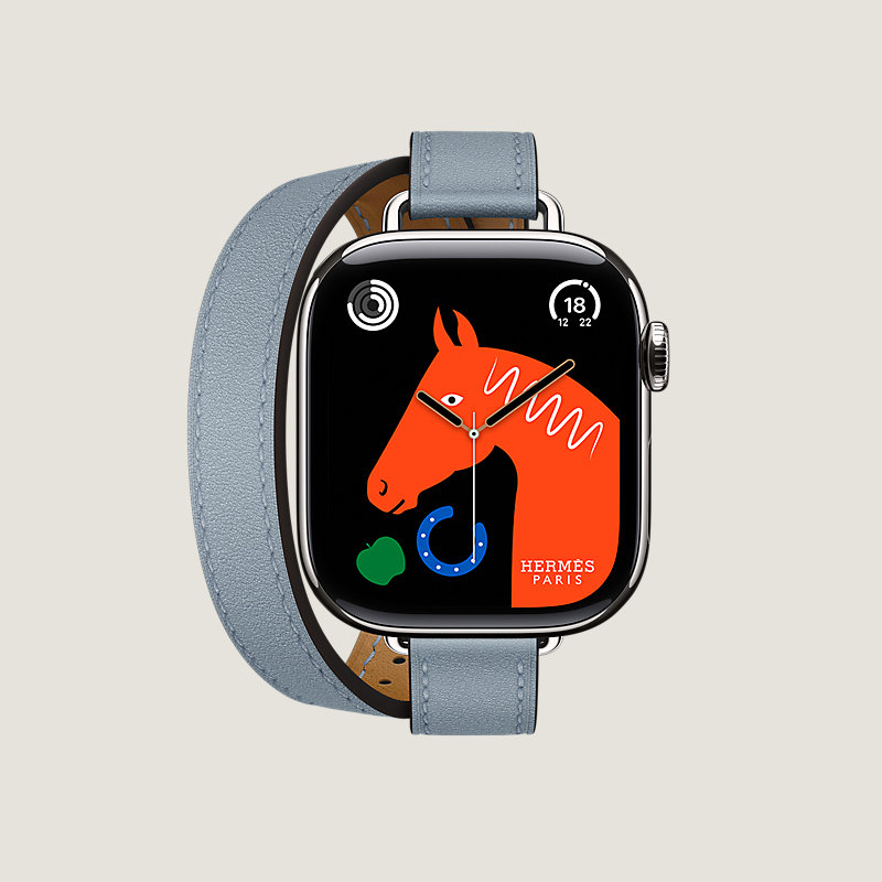 Series 11 case & Band Apple Watch Hermès Double Tour 42 mm Attelage