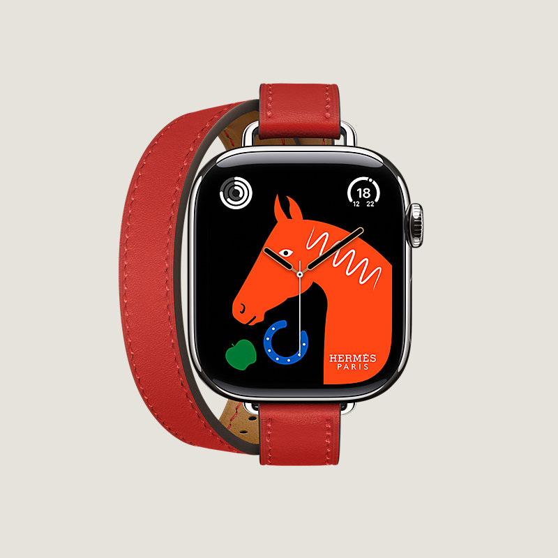 Series 11 case & Band Apple Watch Hermès Double Tour 42 mm Attelage